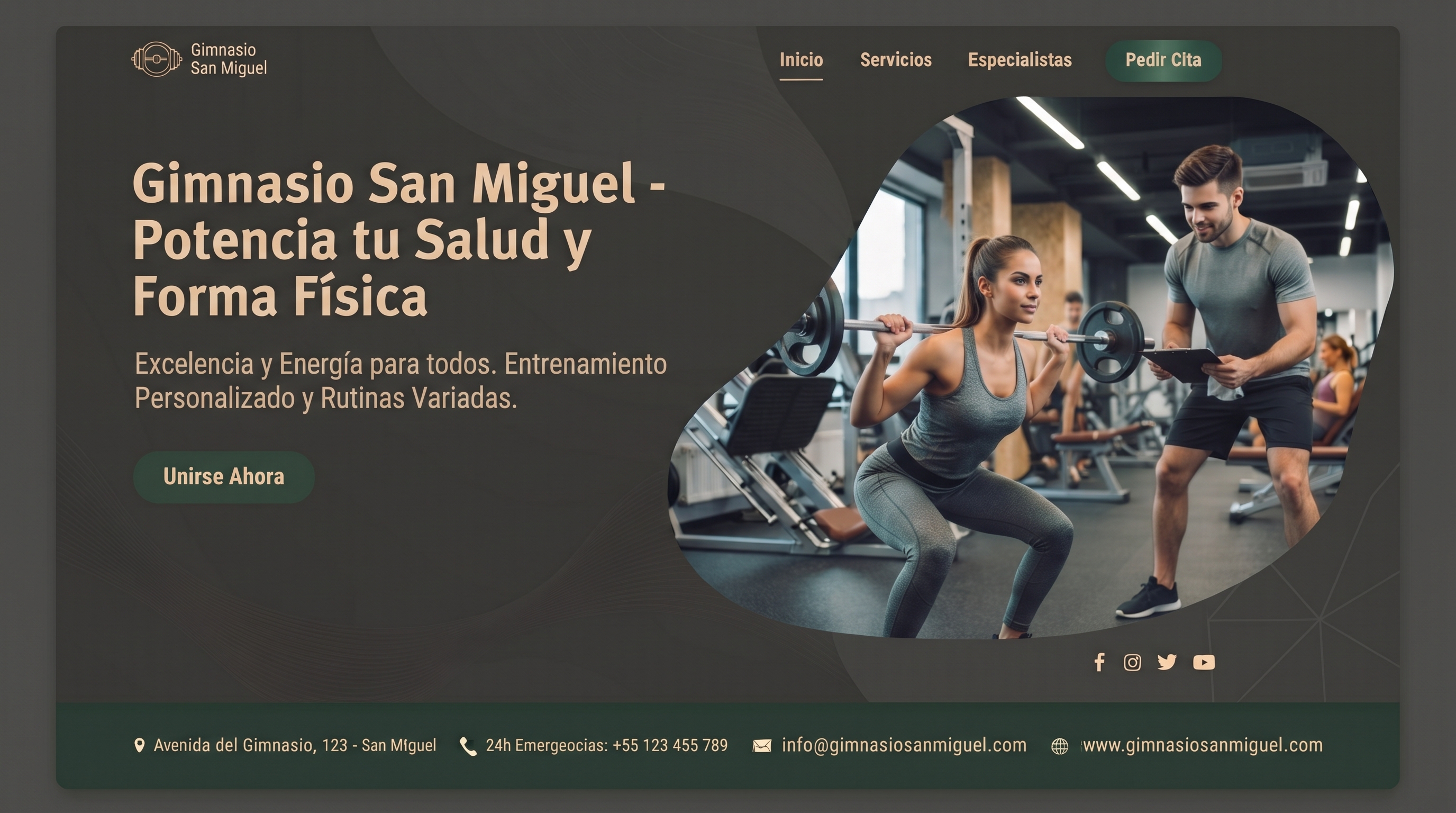 Sitio web de gimnasio hecho por Marca Clara Studio