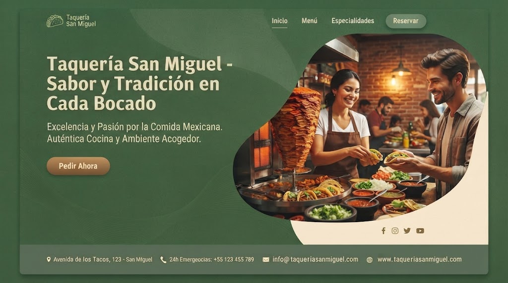 Sitio web de restaurante hecho por Marca Clara Studio